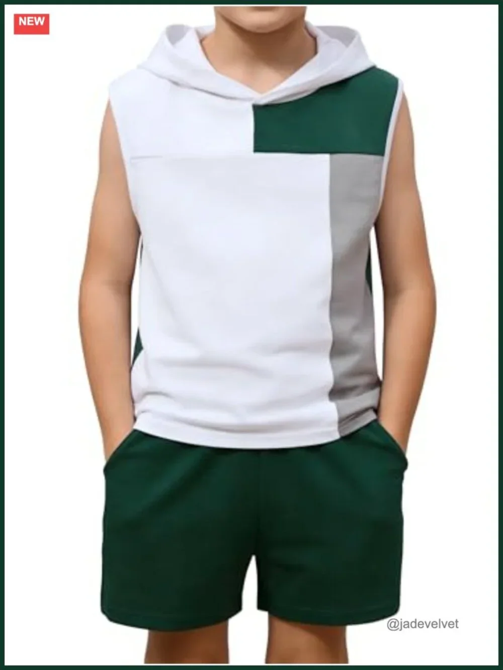 Tween Boys 2-Piece Short Sleeve Hooded Shirt & Shorts Set